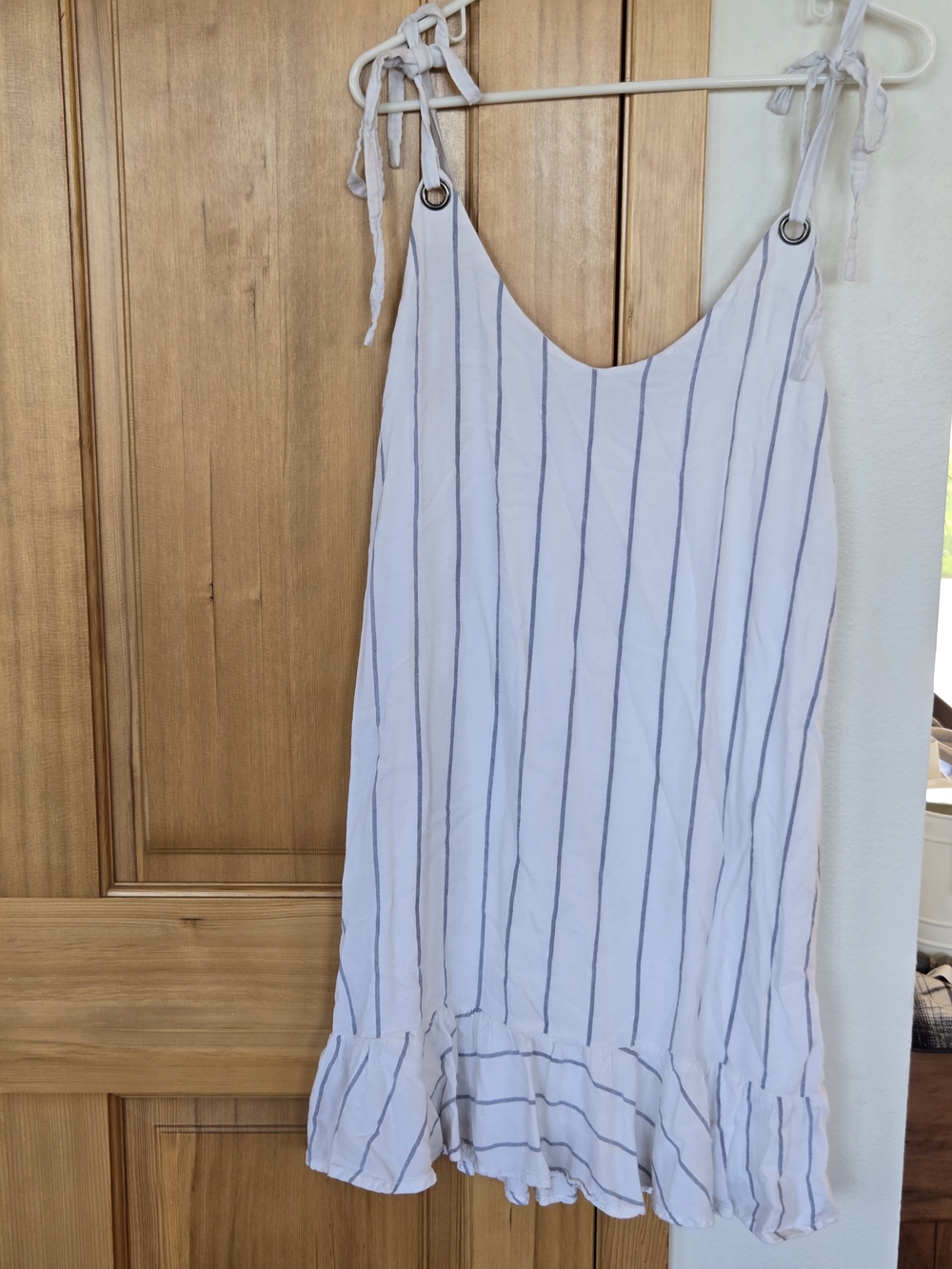Rails White Mini Dress with Navy Stripes